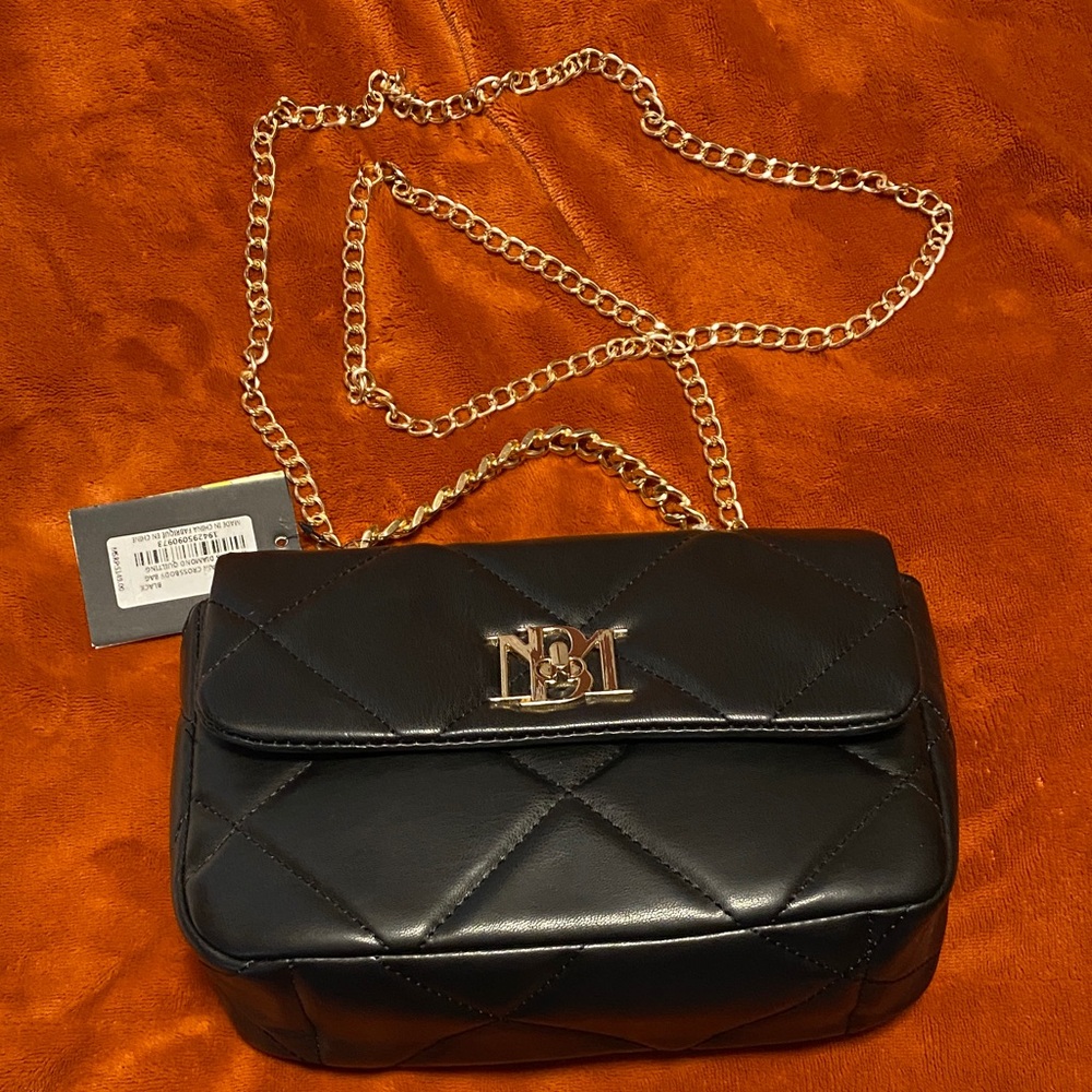 Badgley Mischka Black Quilted Chain Shoulder Bag